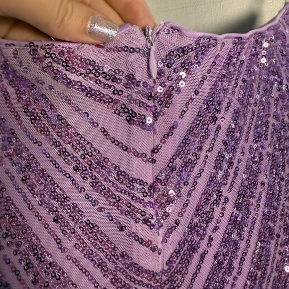 Hello Molly Stars Shining Bright Lavender Purple Sequin Strapless Mini Dress XS - Picture 10 of 14